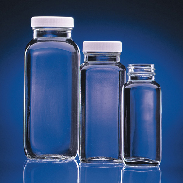 Bottiglie quadrate - Bottiglie Wheaton in vetro - Vetreria - Strumentazione  per laboratorio