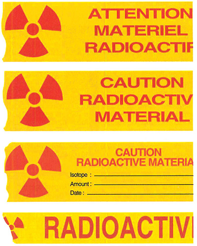 Nastri Con Il Simbolo Radioattivita Rubans Etiquettes Radioactivite Igiene Sicurezza Biosigma Materiale Per Laboratorio
